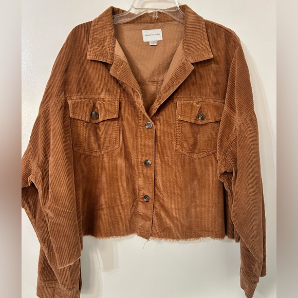 American Eagle Outfitters Jackets & Blazers - American Eagle Oversized Corduroy Raw Hem Jacket